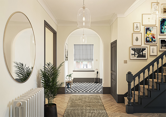 Lace Stripes, Jet - Roman Blind - Image 8